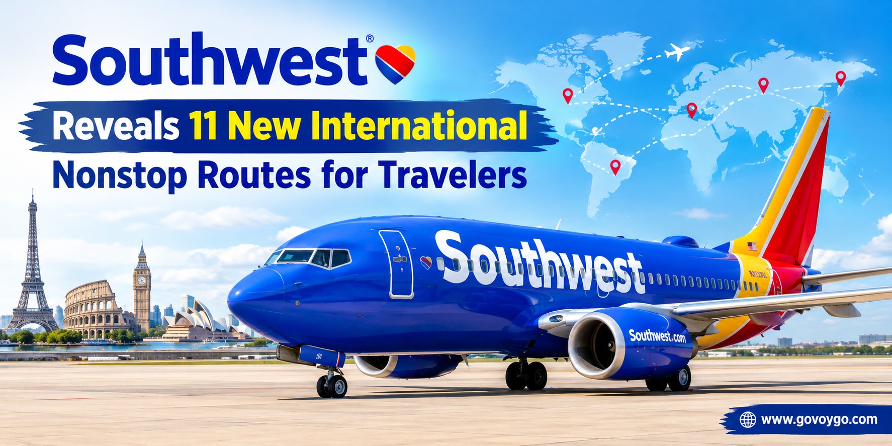 Southwest Airlines Reveals 11 New International Nonstop Routes for Travelers