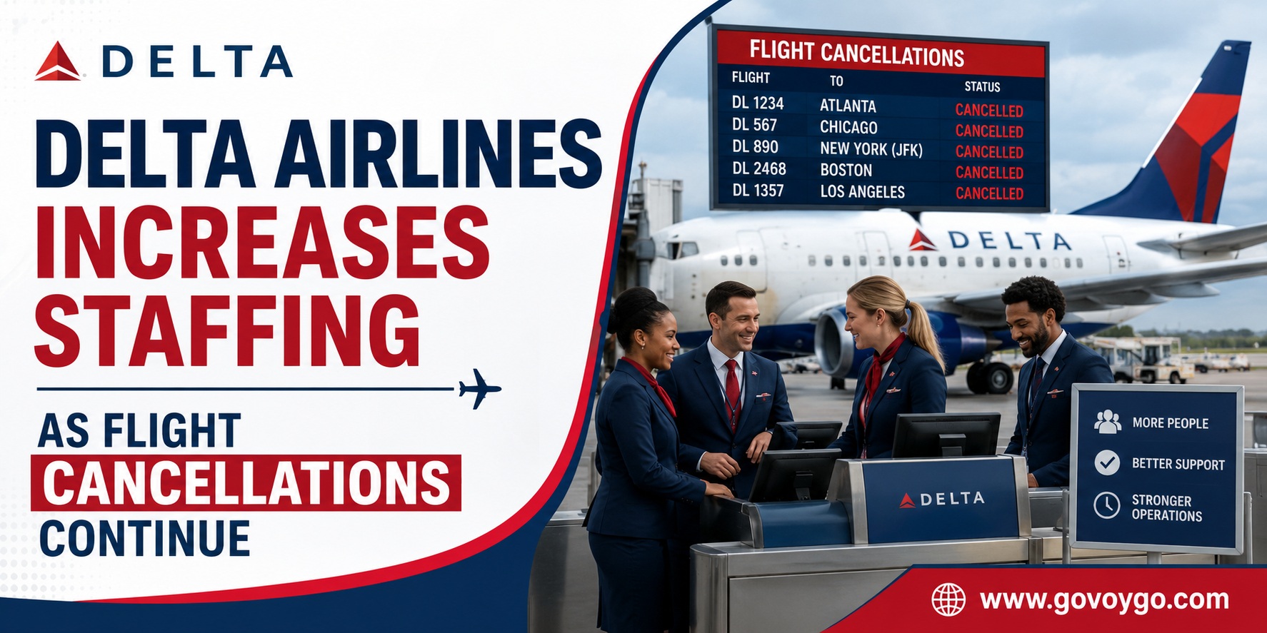 Delta Airlines Increases Staffing as Flight Cancellations Continue